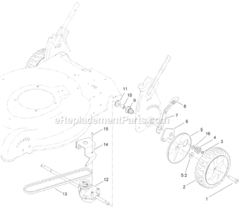 Transmission, Rear Wheel And Height-Of-Cut Assembly Diagram and Parts List for 311000001-311999999 - 2011 Lawn Boy Lawn Mower